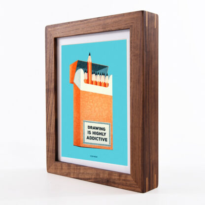 ICONEO_drawing is highly addictive print in black walnut frame