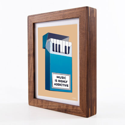 ICONEO_music is highly addictive print in black walnut frame