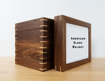 stack of Black Walnut wood frames, set of 6 for gallery wall