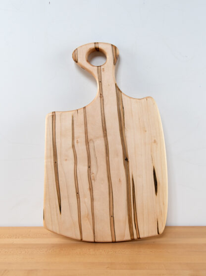 Cleaver shaped serving board made from WNY ambrosia maple