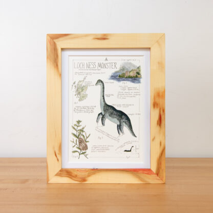 Boxelder frame with lizzy gass Loch ness print