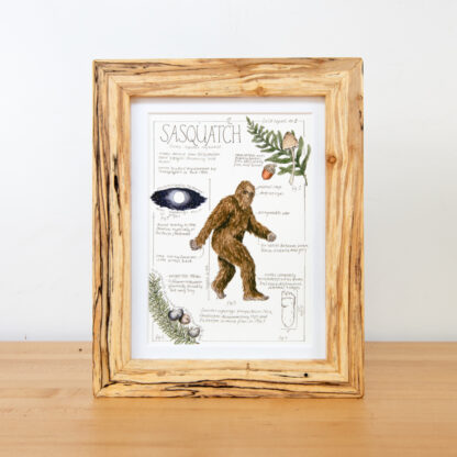 Spalted Maple Frame with Lizzy Gass Sasquatch Print