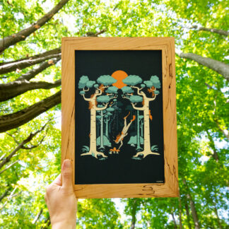 Framed Forest Bathing print by ICONEO_steffan kraft_knotty moose frame