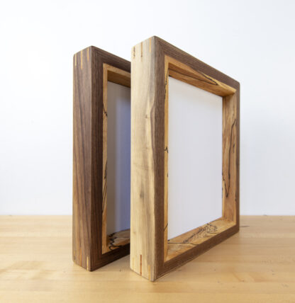 The spalted walt_american walnut wood frame with spalted maple inlay