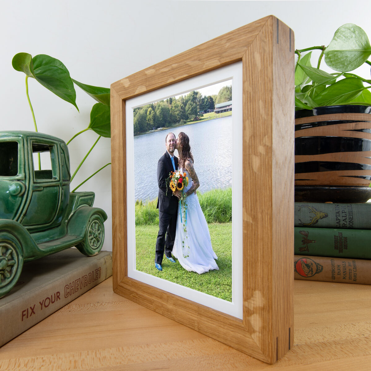 white oak frame for family portrait